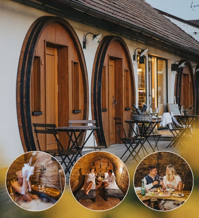 Schlafen im Weinfass Deluxe + Romantik-Wellness