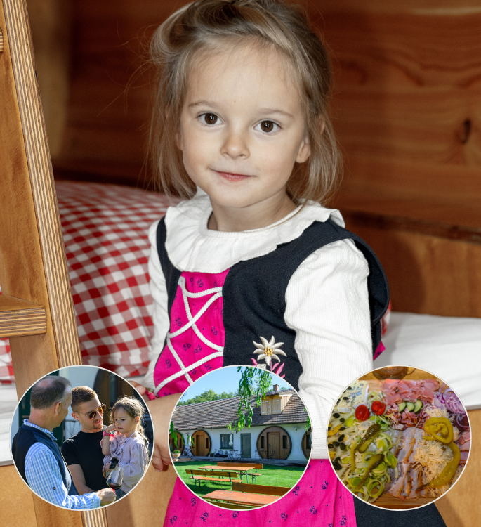 Kurzurlaub im Familienfass mit Heurigenschmankerl mit einem Kind